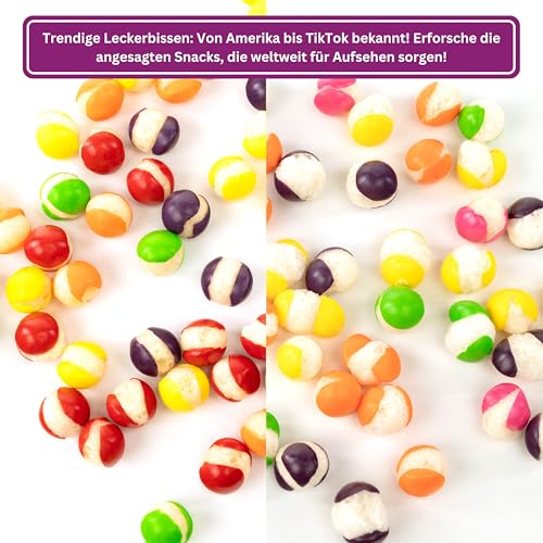 Color Bites – Gefriergetrocknete Süßigkeiten - Freeze Dried Candy - Crunchy Fruit und Sour Bits - 2x 100 g Knusprige Vegan Bonbons – American Candy & TikTok Trend