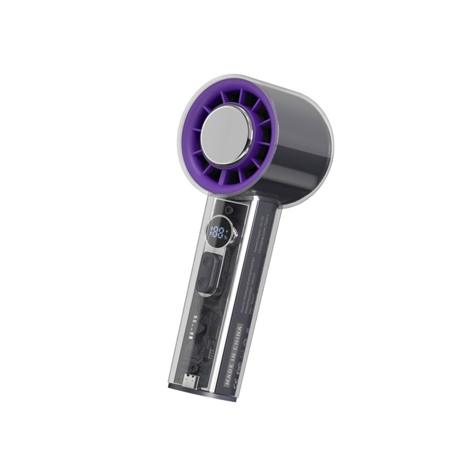 Ventilador de mano de textura ABS de alta durabilidad y diseño ergonómico