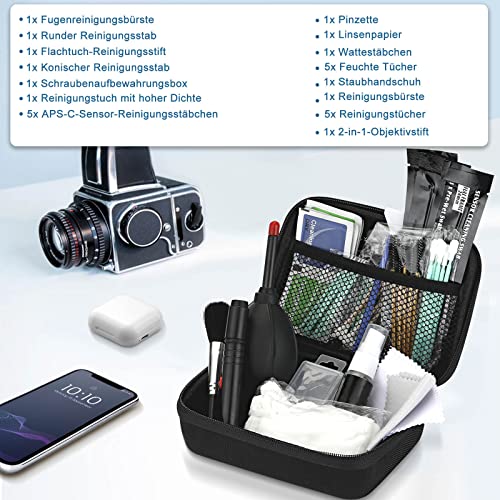 Ezilif Kamera Reinigungsset, Objektiv Reinigungsset mit 17 Stück, Kamera Zubehör mit Wasserdichtem Lens Cleaning Kit für… – Bild 7