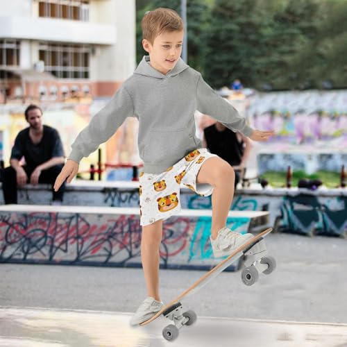 Cartoon Animals Athletic Shorts with Zipper Pockets, Youth Boys Athletic Running Shorts for Summer4