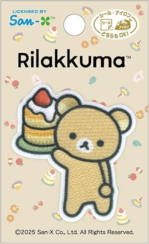 パイオニア Rilakkuma リラックマ ワッペン 1枚 縦51mm×横46mm シール・アイロン 両用接着 RK451-RK60