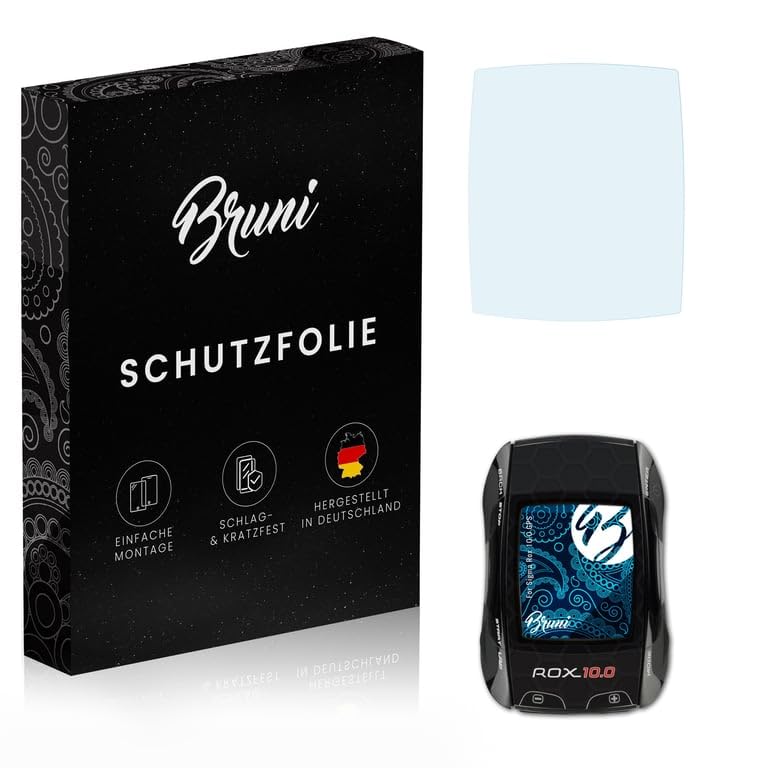 Bruni Película Protectora compatible con Sigma Rox 10.0 GPS Protector Película, claro Lámina Protectora (2X)