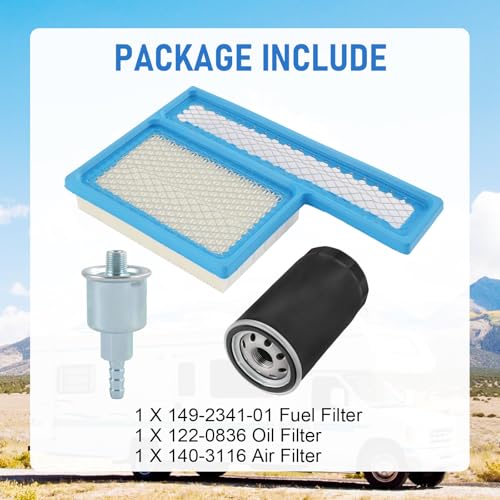 Image of 122-0836 Oil Filter 140-3116 Air Filter 149-2341-01 Fuel Filter