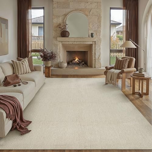 Miniatura 3 de PureCozy Alfombra Exterior 200x300cm Salon Terraza Impermeable Taupe Antideslizante Lavable Interior Alfombras Habitacion Jardin Comedor Patio Dormitorio Aspecto Yute Tapete