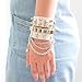 UINSUE Leather Bracelet Combo Metal Star & Spike Inlay Grunge & Punk Adjustable Wristband with Skull and Chains Decor Alt fashion Emo Style Accessories 8.66in/21cm (White)