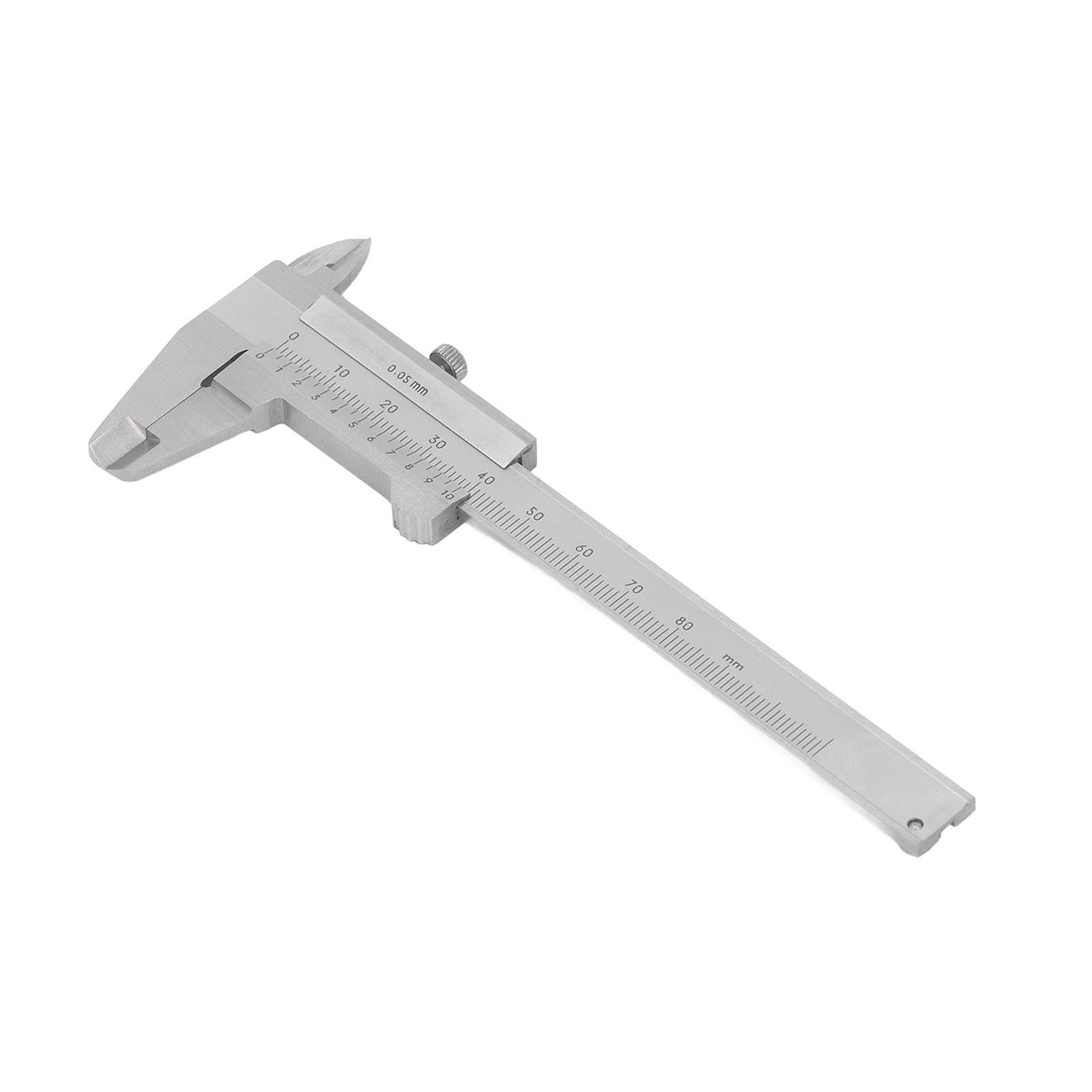 Fabater Pie de Rey de Precisión de Acero Inoxidable, Herramienta de Medición Portátil de 0 a 80 Mm para Objetos Pequeños, Pie de Rey Resistente Al óxido y la Erosión, Ideal para Procesamiento Mecánico