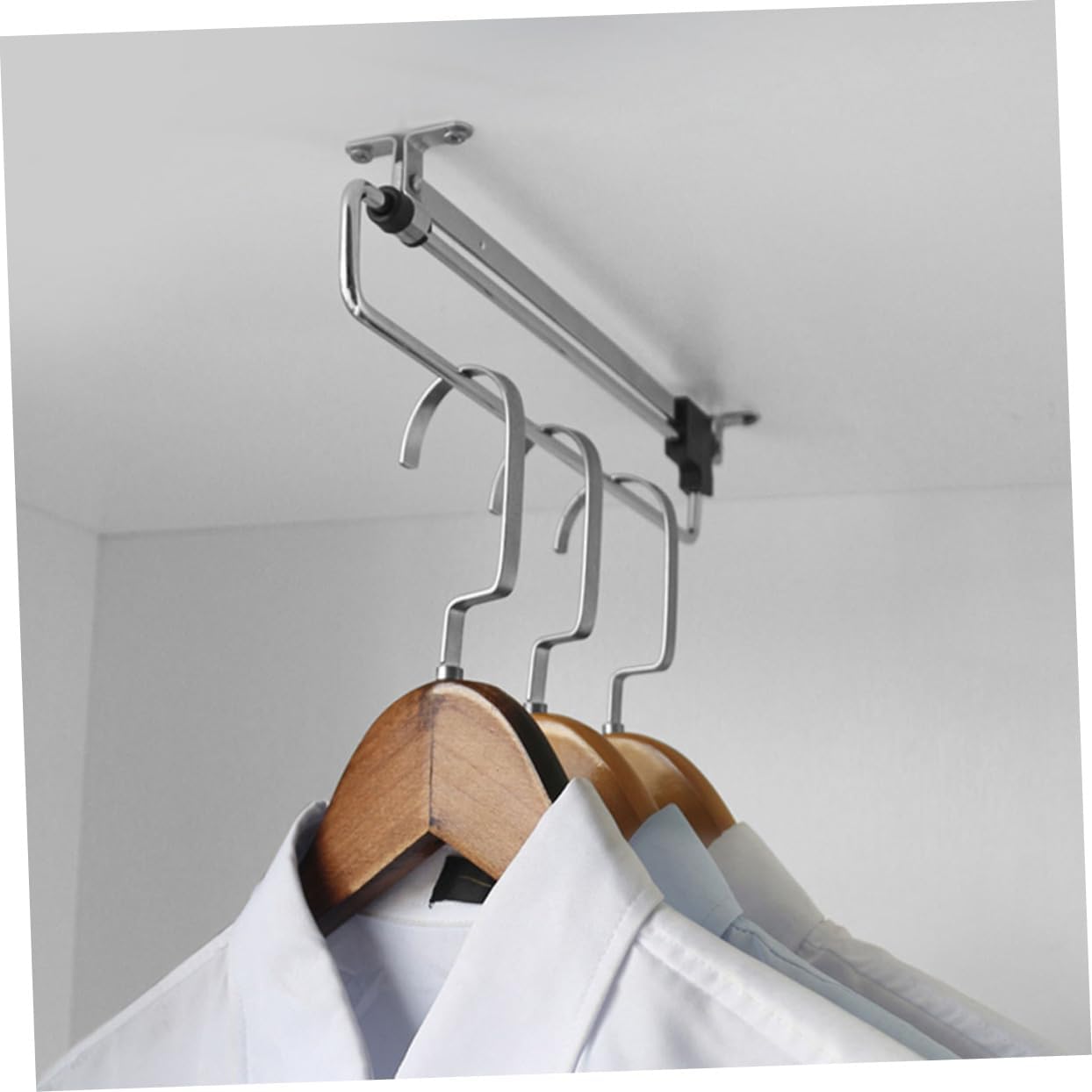 5pcs Closet Rod for Hanging Clothes Telescopic Wardrobe Bar Sturdy Iron Space-Saving Design Easy to Install