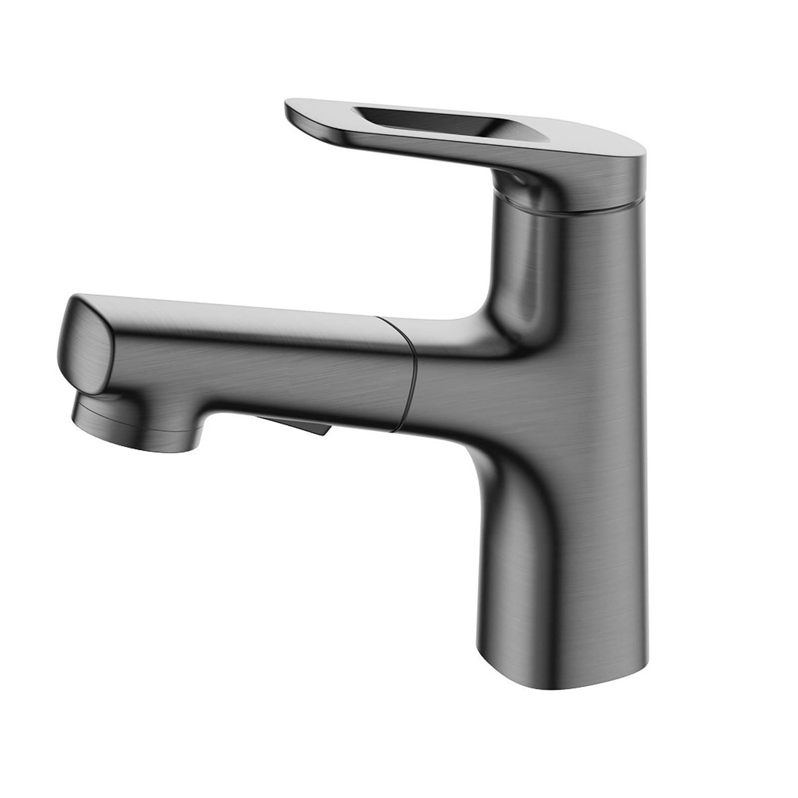 Robinet de salle de bain extractible en laiton gris mitigeur de lavabo