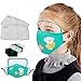 PPangUDing Mundschutz Kinder Baumwolle Waschbar Transparent Atmungsaktive Staubdicht Visible Expression Bandana Halstuch Multifunktionstuch Schlauchschal (Grün)