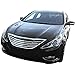 Grille Compatible With 2011-2014 Hyundai Sonata, Horizontal Style ABS Unpainted Chrome Front Upper Grill Guard Aftermarket Replacement Assembly by IKON MOTORSPORTS, 2012 2013