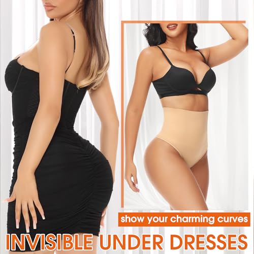 Niceuare Tummy Control Thong Shapewear for Women High Waist Body Shaper Underwear Seamless Comfortable Panty Thong4