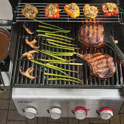 Image of Weber Spirit E‑425C Gas Grill (Liquid Propane) for Outdoor Cooking - Black, 4‑Burner Grill with 2 Boost Burners, Porcelain-Enameled Cast-Iron Grates & Sear Zone