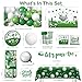 257 Pcs Golf Birthday Decorations, Golf Theme Tableware Serves 25, All-in-1 Pack Includes Plates, Let's Par-Tee Backdrop Tablecloth, Balloon Boxes, Balloon Kit for Golf Party Decorations