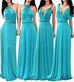 Vivicastle Women's Multi Way Wrap Convertible Infinity Long Maxi Dress (Small, Jade)