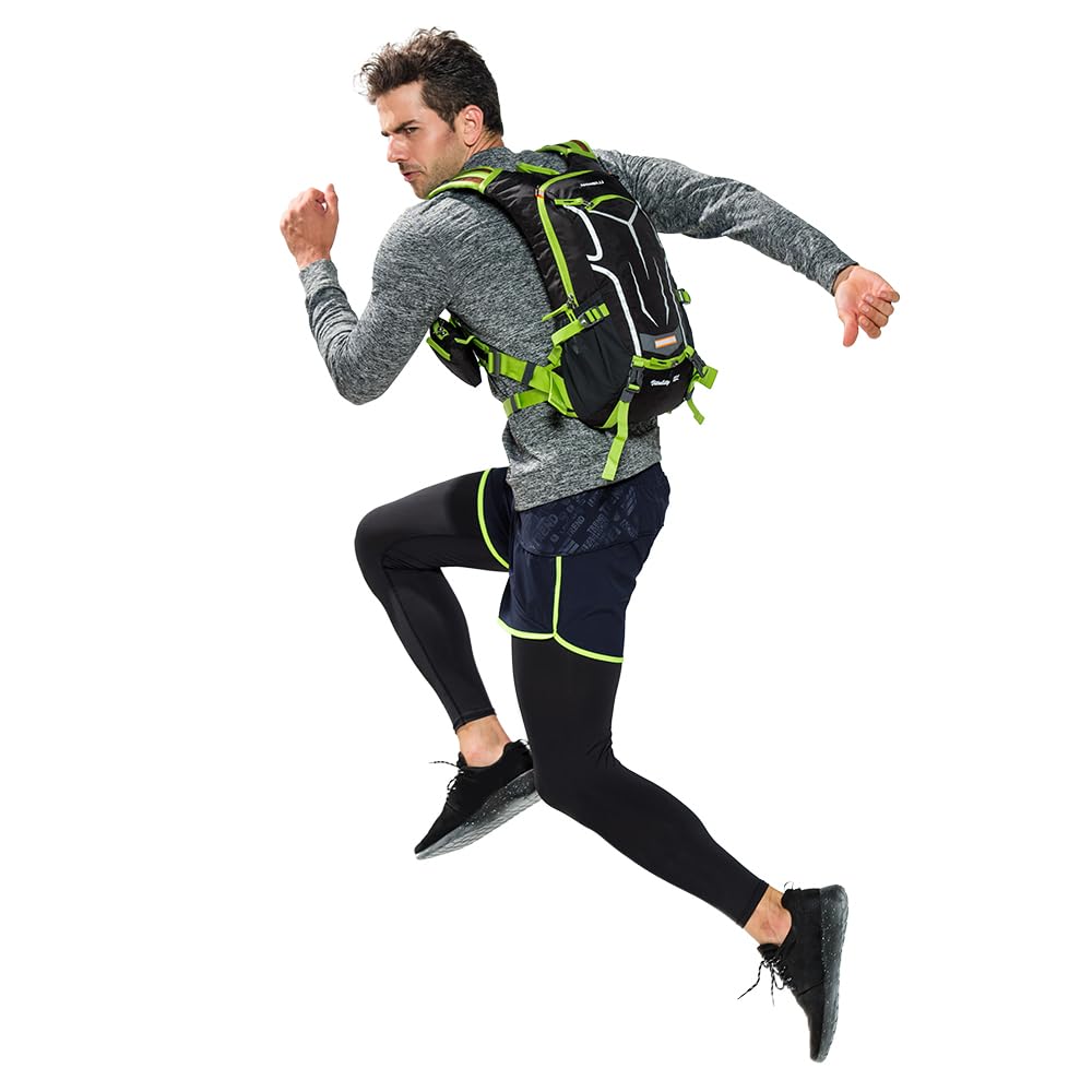 Zaino da Ciclismo Lixada18L Impermeabile e Traspirante per Sport All'aria Aperta, Guida e Viaggi con Copertura Antipioggia, Borsa Idratante Ultraleggera per Ciclisti