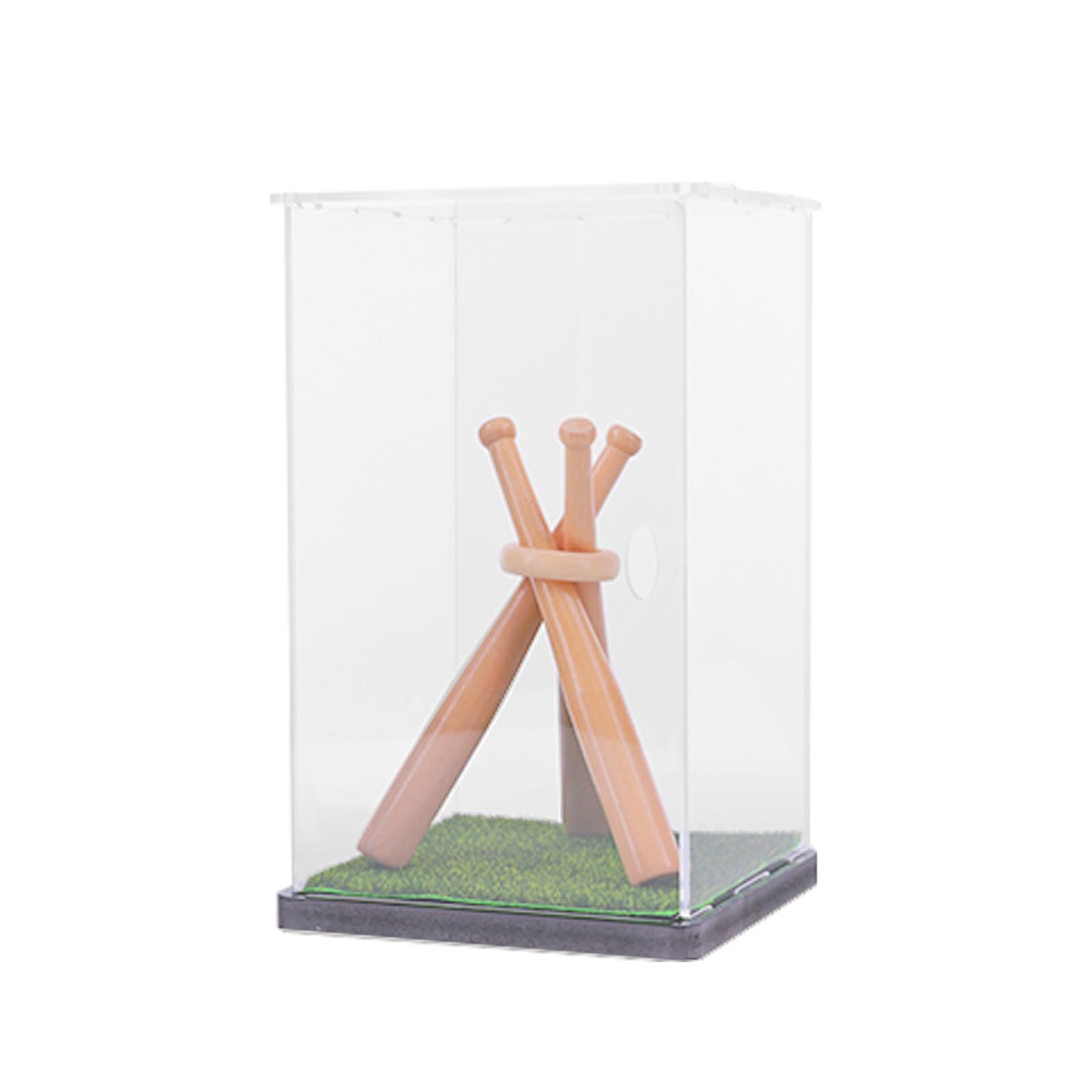 Clear Generic Baseball Showcase With Wooden Stand Collector Box Made Of Acrylic Perfect Present For Baseball Enthusiasts And Collectors Suitable