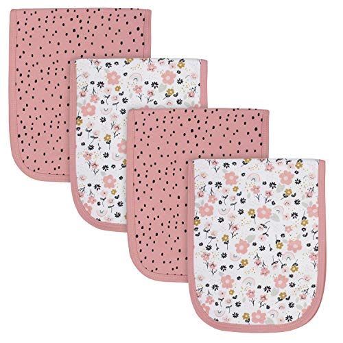 Gerber Baby 4-Pack Flannel Burp Cloth, Bear Pink, One size