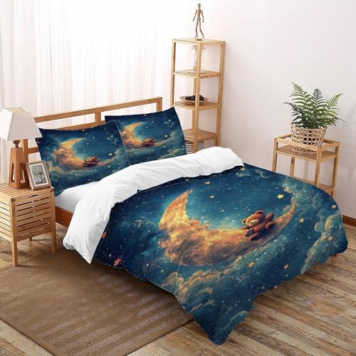 Ours en peluche housse de couette fermeture éclair parure microfbre king - 3
