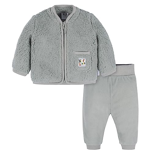 Image of Gerber Baby & Toddler Boys' Sherpa Jacket and Jogger Pant Set