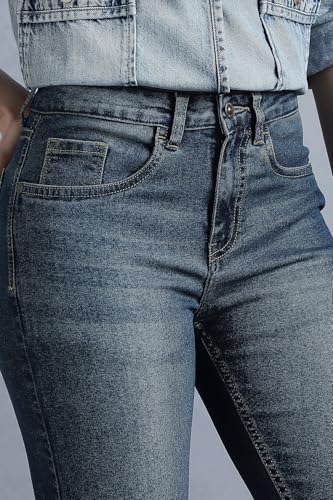 Image of INKD Women's Slim Fit Jeans - Mid-Rise | Cotton Blend | Stretchable Fabric | Classic 5 Pocket Styling | Jeans for Women (Available in Plus Sizes)