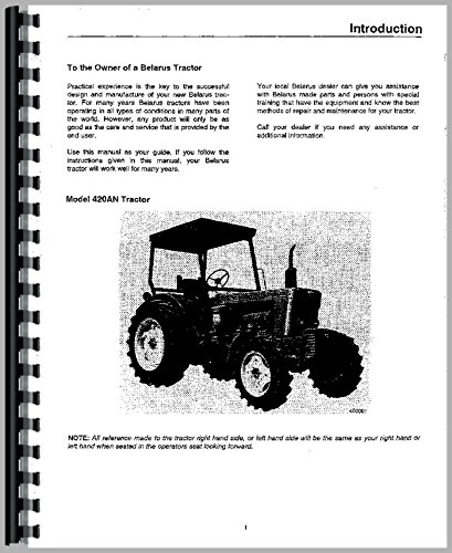 Operators Manual Belarus 400A 420A 420AN 400AN Tractor      Plastic Comb