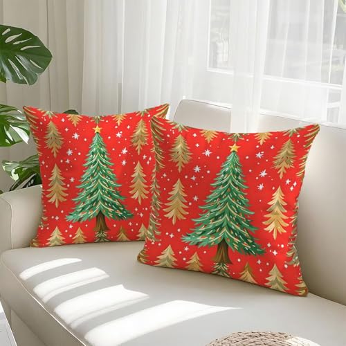 Housse coussin 70x70 velours imperméable vert taie oreiller salon Noël