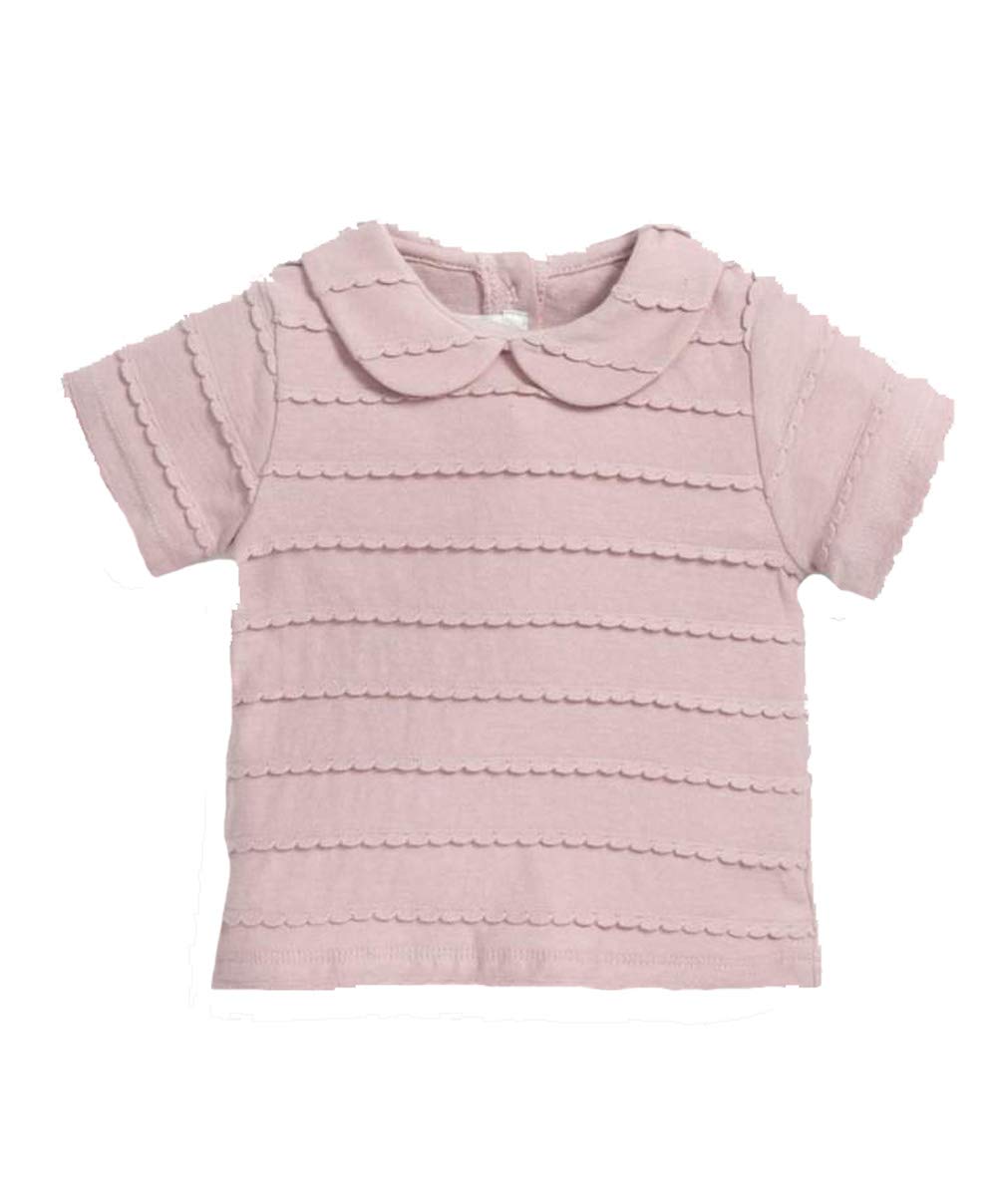 Katies Playpen - Baby Best Buys Women's Pink Mamas & Papas Baby Girls Textured Frill T-Shirt - Size 3-6 Months