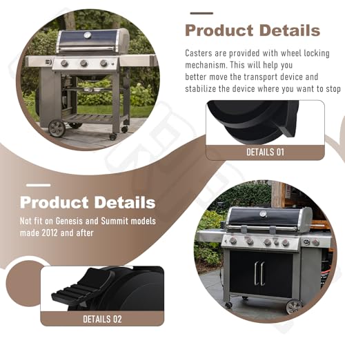 Roulette verrouillable de rechange anti-vibration pour Weber Genesis 2007-2011