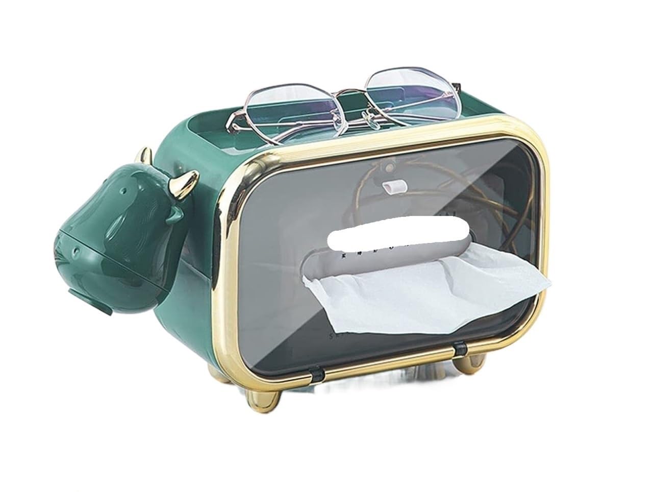 Tissue Dispenser Box Multifunctional Tissue Boxes Can Put Napkin Cosmetic Jewelry Apartment Must Haves(Green)