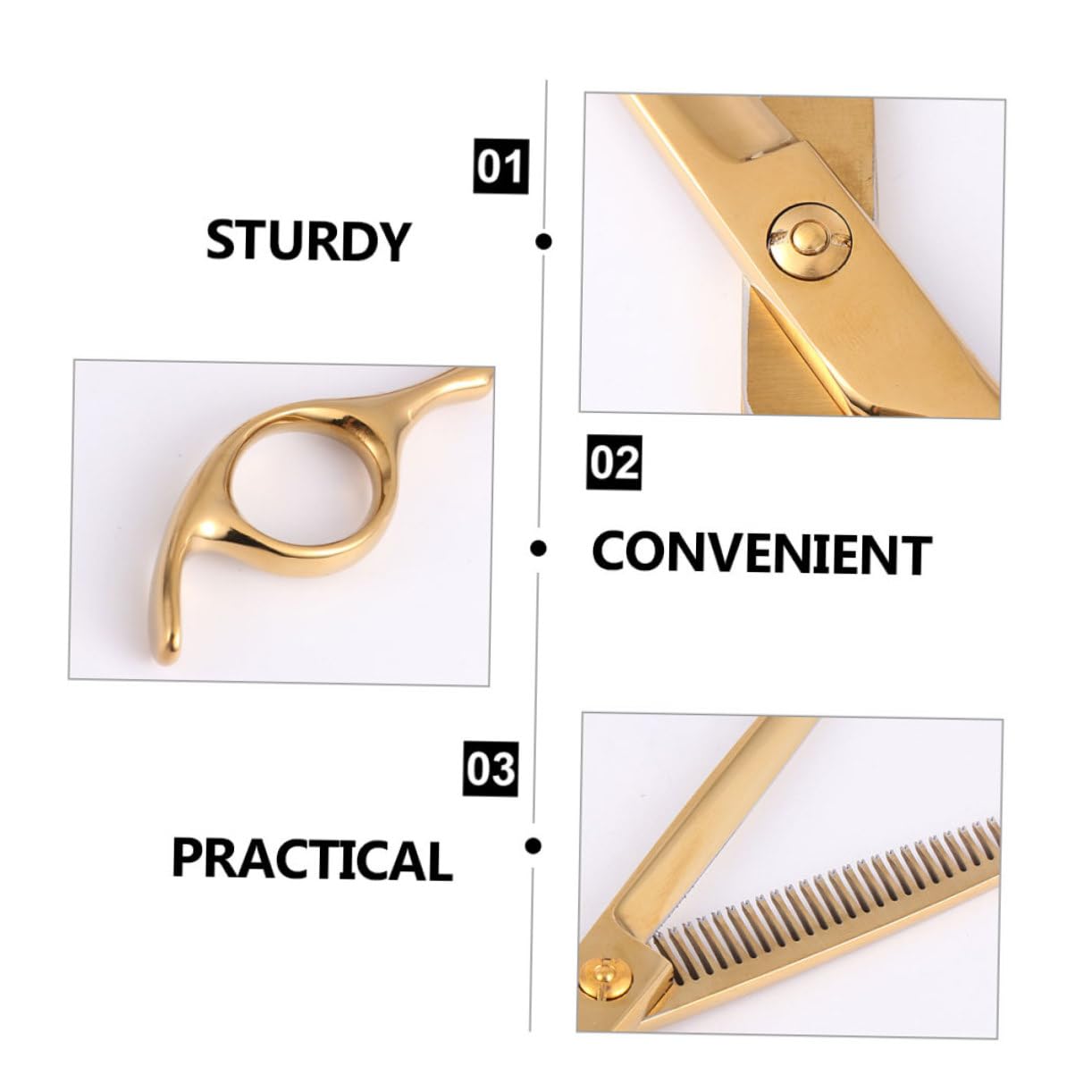 FOYTOKI 2Pcs Professional Hair Cutting Scissors Set Ergonomic Stainless Steel Hairdressing Tools for Salon Home Use Stylish Golden Design for Comfortable Hair Cutting Thinning