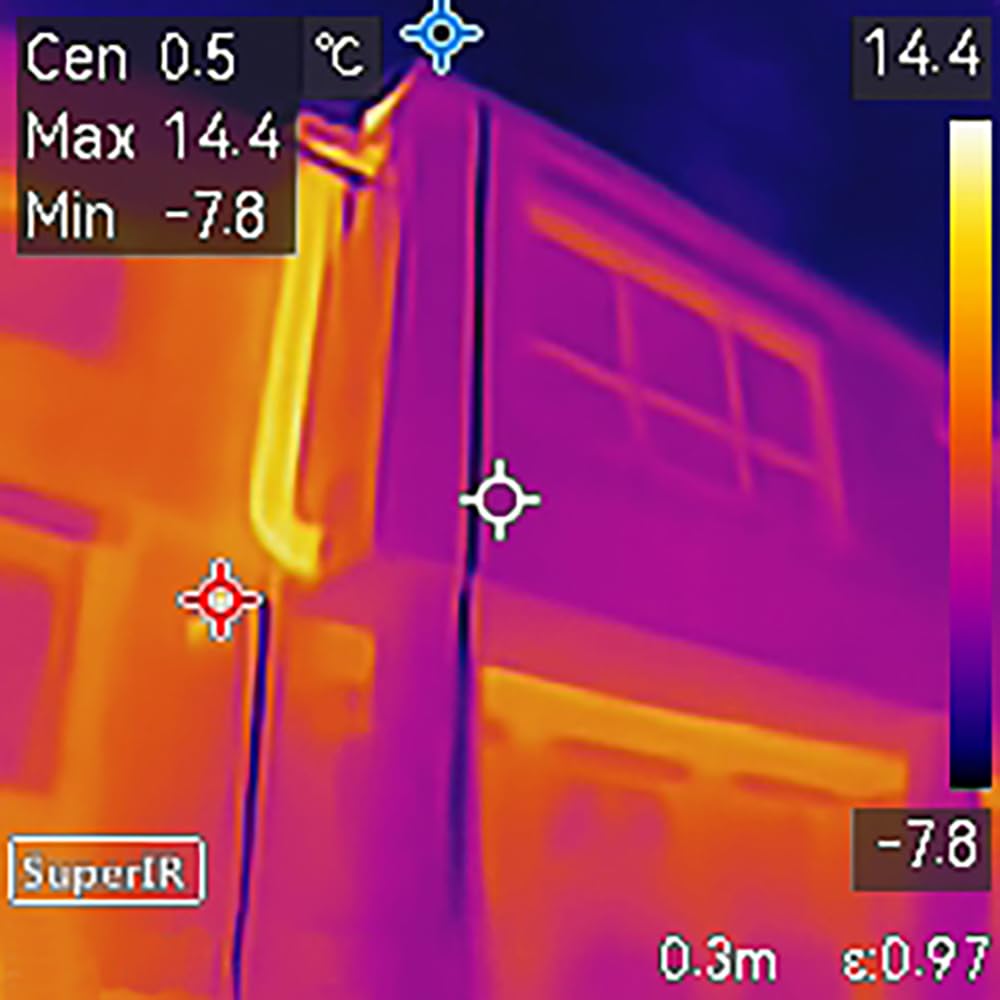 TFA Dostmann Wärmebildkamera Visualtemp 96x96 IR & 240 x 240 Auflösung, 31.1144, mit Infrarot, tragbar, 8-Stunden Akkulaufzeit, -20°C bis 550°C, IP 54, Kältebrücken oder Hausinspektionen, schwarz