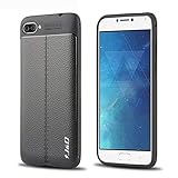 J&D Case Compatible for ZenFone 4 Max Case, [Anti-Scratch] [Leather Texture Pattern] Shock Resistant Protective Rubber TPU Slim Case for ASUS ZenFone 4 Max ZC520KL (5.2in) Bumper Case - Black