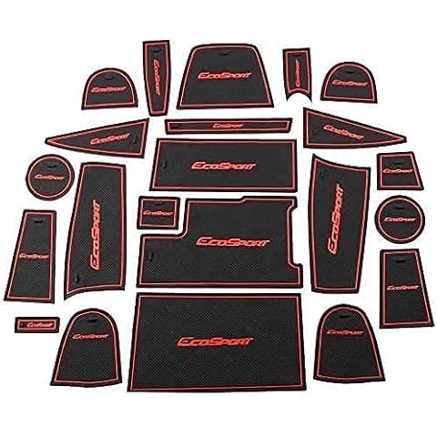 MISSLYY Car Door Groove Mats for Ford Ecosport 2018-2020, Car Interior Anti-Slip Rubber Mats Door Cup Holder Dust Mats Accessories Cover