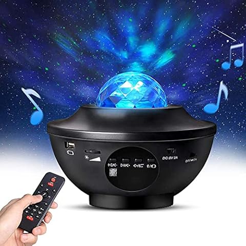 Monkey Home Night Light with Timer & Remote Control, 2 in 1 Ocean Wave Star Projector with LED Nebula Cloud for Baby Kids Bedroom/Game Rooms/Home Theatre, Built-in Music Speaker Cover