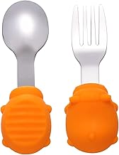 Toyvian 1 Conjunto Garfo E Colher De Treinamento Conjunto De Utensílios Infantis Talheres Infantis Utensílios De Aço Inoxidável Talheres Infantis Talheres De Treinamento Infantil Talheres