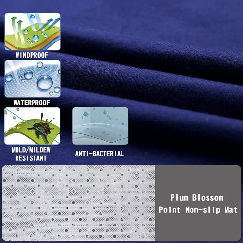 Sjj-RE Skull Totenkopf Duschvorhang Skelett wasserdichter Stoff, Badezimmer-Dekor-Set mit Haken,4pcs Toilettendeckelabdeckung Badematte (A03,90 x 180 cm) – Bild 7