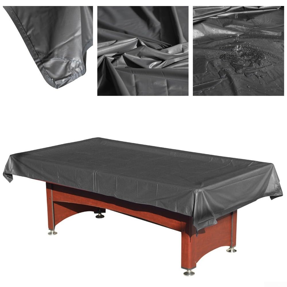 Housse de billard en PVC robuste pour protéger vos tables de la poussière et de l'eau (276 x 169 cm, noir)