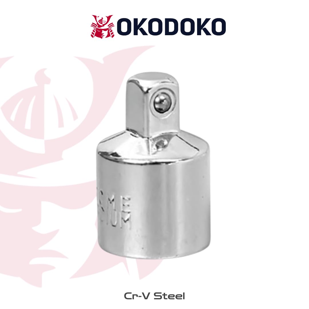 3/8 Inch Female to 1/4 Inch Male Cr-V Steel Ratchet Socket Adapter/Reducer - Image 2