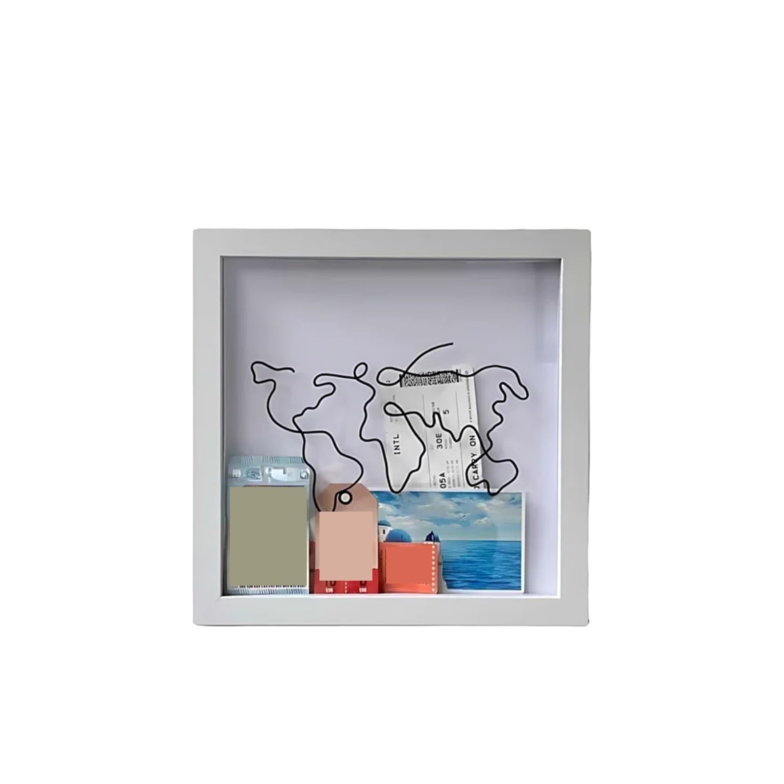 Shadowbox Frame, Shadow Box Frame for Memorial Tickets Stamps Maps, Wall Tabletop, Multiple Sizes(S)