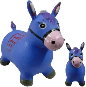 Brinquedo Cavalinho Inflável Upa Upa Pula Pula Infantil com Som e Luzes Equilíbrio e Coordenação Motora até 54kg para Meninos e Meninas Idade 1 a 6 anos Antiderrapante Resistente (AZUL)