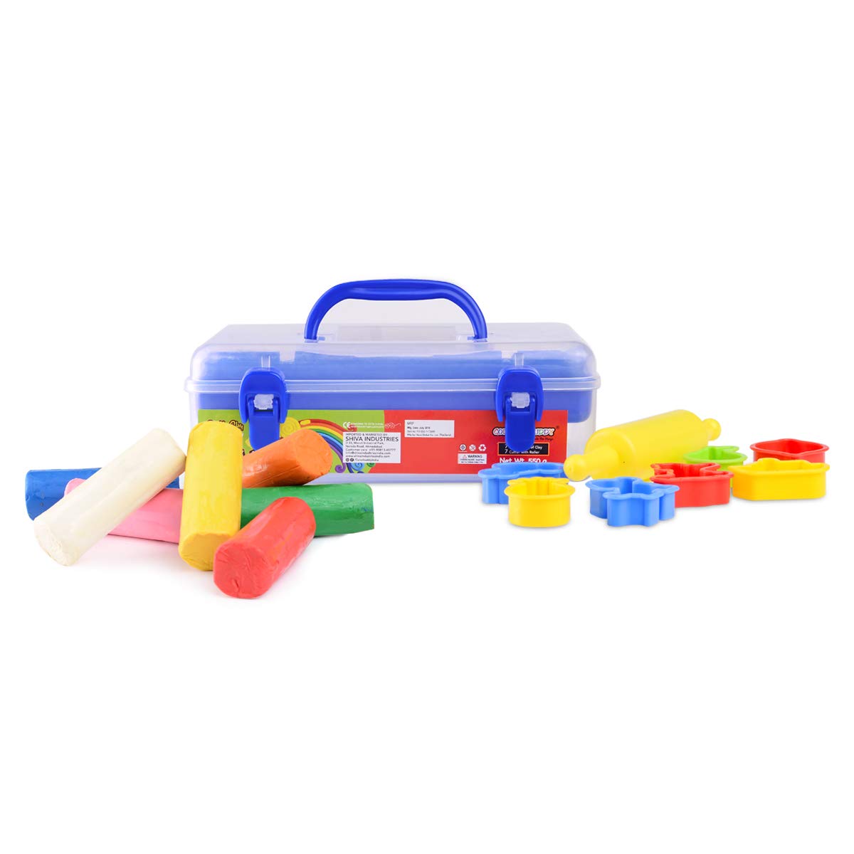 Craft Krazy DIY Creative Colour Dough Clay for Craft Work for Kids 550 gm with Cutters & Moulds | Non-Toxic & Gluten Free Dough Clay Modelling Set for Children (Molds Shape May Vary)