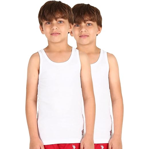 Boys Sleeveless Cotton Vest - Pack of 2