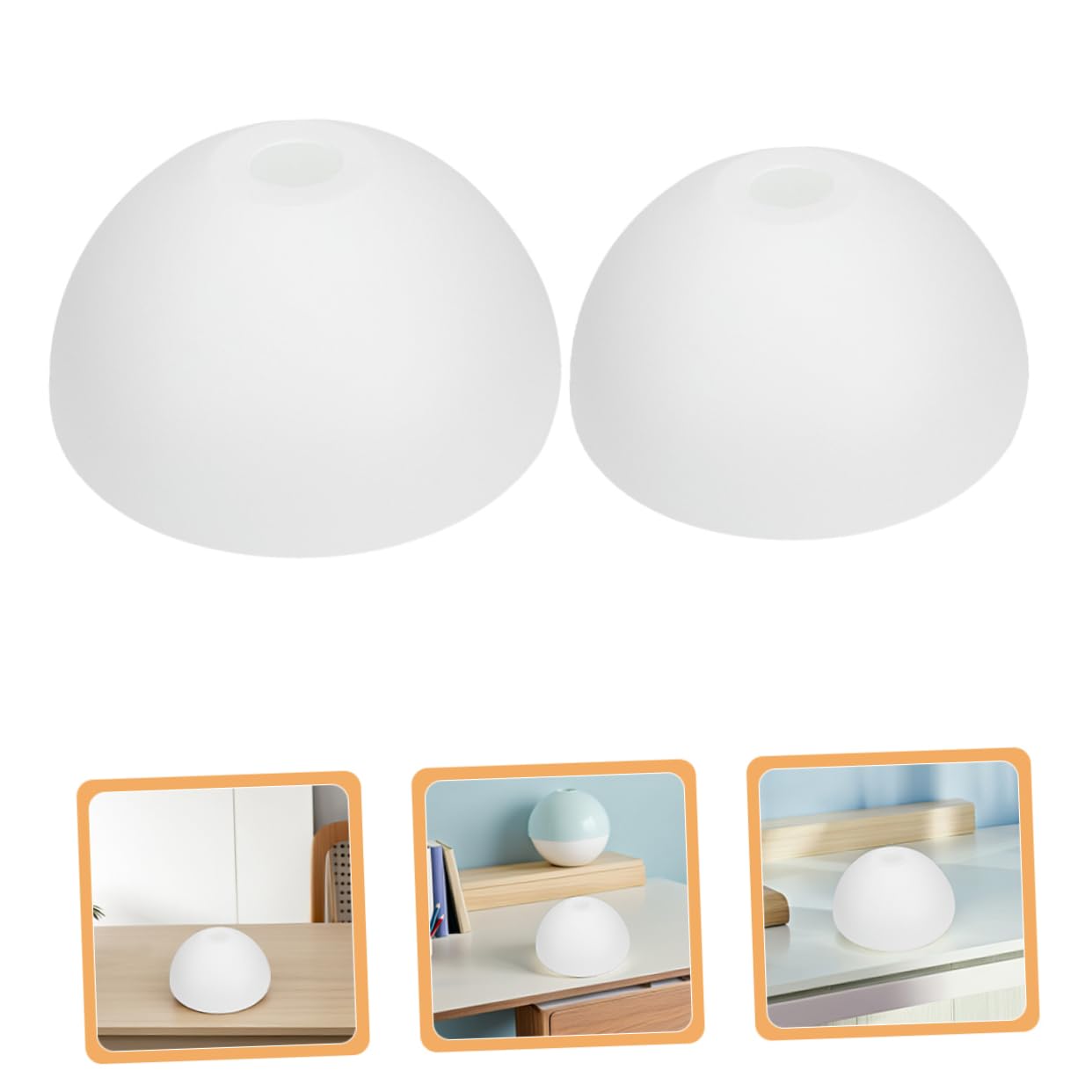 SHINEOFI Pantalla de Lámpara en Forma de Hongo, Plástico Blanco, 2 Piezas | Agujero de 42mm, Tamaño Mediano, para Lámpara de Pie y Techo, Decoración del Hogar y Montaje DIY