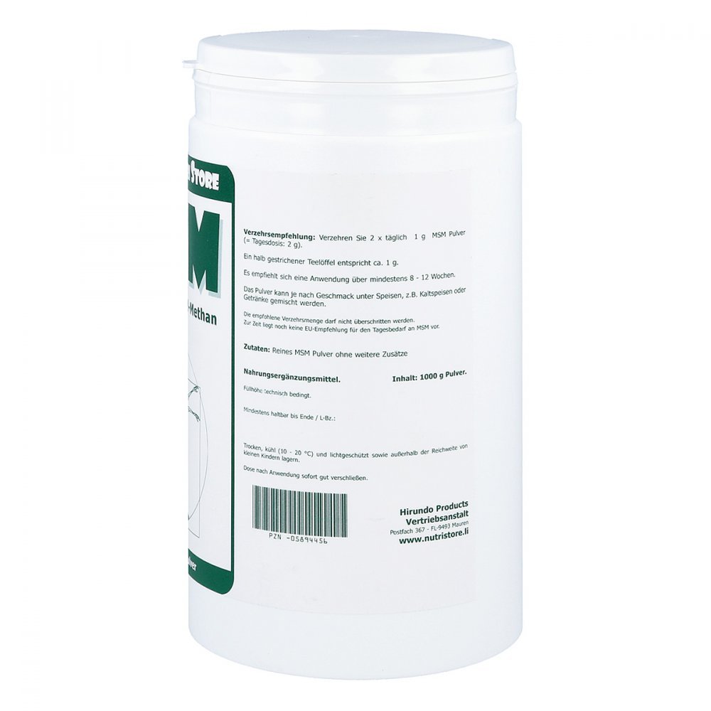MSM 100% rein Methyl-Sulfonyl-Methan Pulver 1000 g vegan