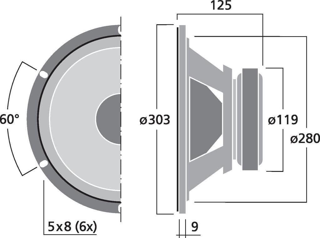 WOOFER 30 CM 8 Ohm 4 Ohm 12" 31 CM 250W sospensione morbida 12 pollici ALTOPARLANTE RICAMBIO CASSE ACUSTICHE (Impedenza 4 Ohm)