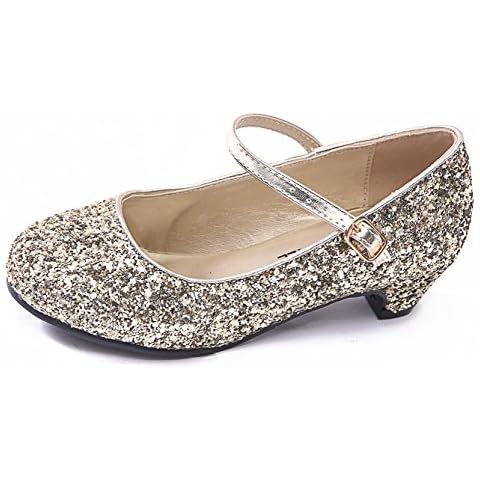Gold Glitter Mary Jane Party Sandals for Girls Cover