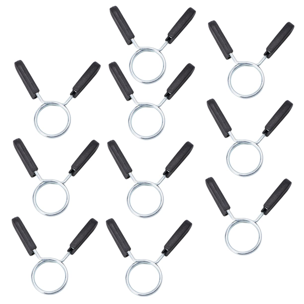 KOMBIUDA 10pcs Spring Clip Clamps for Weightlifting and Powerlifting Barbell Collars Sturdy Design Prevent Disc Slipping for Gym and Cross