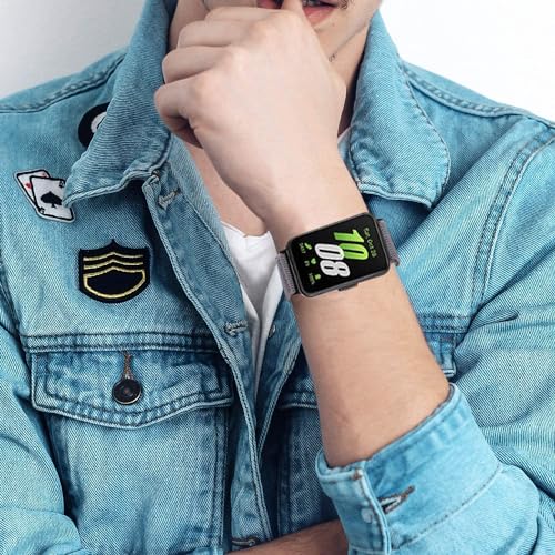 Image of ViCRiOR 3 Pack Stretchy Nylon Solo Loop Watch Bands Compatible with Samsung Galaxy Fit 3, Elastic Braided Strap for Galaxy Fit 3 Band SM-R390 Women Men