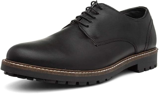 Thomas Crick Men's 'Risley' Derby Shoes, Stylish Comfortable and Classic Smart-Casual Shoes, Durable and Exquisite Design, Crafted with Premium Leather (Black/Wood)