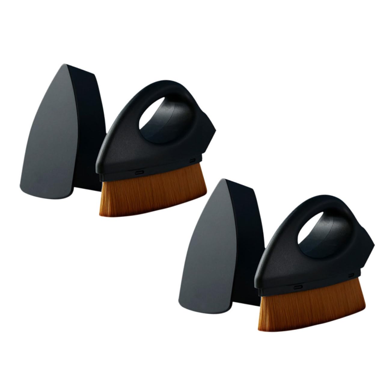 FOMIYES Travel Makeup Brush Set 2pcs Foundation Blending Brush Soft Bristles for Women Space-saving